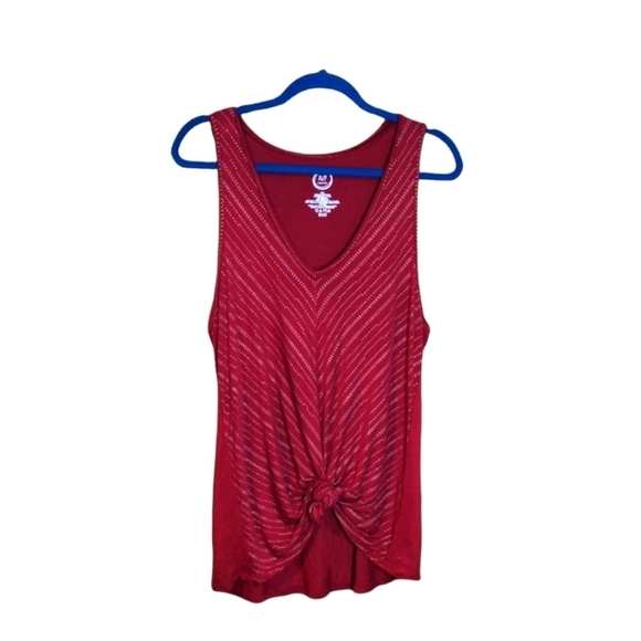 MAURICES Modal Red TANK with metallic gold painted accents size XXL - Picture 3 of 8